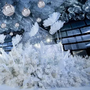 6 бр. Прозрачна висулка във формата на снежинки 2021 Коледно парти Украса на Коледна елха Декор Висящи Украси Коледни подаръци 2022