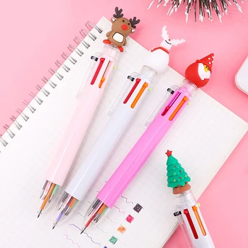6 Цвята Коледна Химикалка писалка Сладък Дядо Коледа Многоцветен Маркерная дръжка за училището офис пишещи средства Канцеларски стоки, Детски подарък