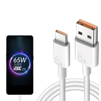66 W 65 W 6A Кабел за зарядно устройство Super Dart Бърз USB-кабел за зареждане тип C за пренос на данни Xiaomi Poco M3 X3 NFC F2 Mi 11 9 на Samsung, Huawei OPPO