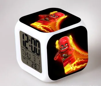 7 Цветна Светкавица Дигитални Будилници Японското Аниме Супер Герой Светкавица LED Детски лека нощ Часовникът в спалнята reloj despertador