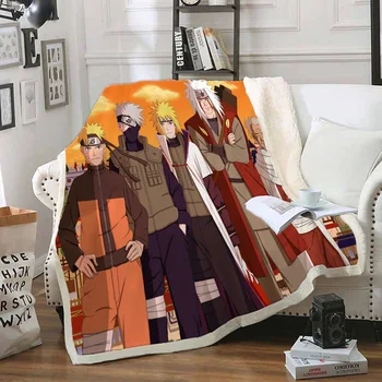 70X100 см анимационни Герои Аниме Наруто Фланелевое одеяло с принтом Одеяла Меко одеало за диван-легло Мек подарък с принтом