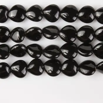 8 10 12 мм Естествен Черен Ахат Фин Скъпоценен камък във формата на сърце Мъниста от оникс Аксесоари за Колиета Гривни Обици САМ Изработка на бижута