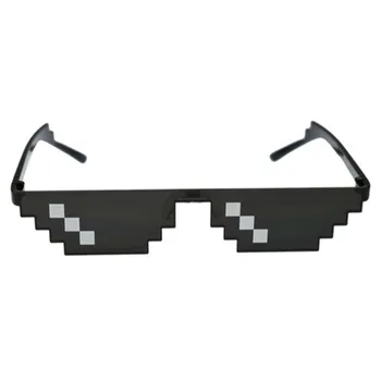 8 Битови Слънчеви очила Thug Life Пикселова Мъжки дамски маркови очила за партита Мозайка UV400 Vintage слънчеви очила Унисекс Подарък играчка очила