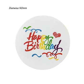 80 бр. Нова Реколта Дъга честит рожден Ден серия през цялата дизайн Крафт-печат на стикер САМ забележка подарък етикети