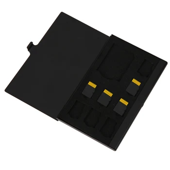 9 в 1 Монослойный Алуминий за 1SD+8TF за Карти microSD Кутия За Съхранение за Носене на Притежателя Протектор За Съхранение на карти с Памет microSD TF
