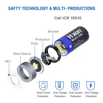 900 mah 3,7 В 16340 li-Ion Акумулаторна Батерия Капацитет За Камерата Arlo HD и Лазерна Писалка LED Фенерче,Помещение за Сигурност