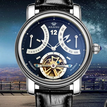 AILANG Винтажное време Антикварни подарък часовник с бижутерией Мъжки спортни дизелови часовник Автоматичен пилот турбини Reloj Loop Часове на Водача