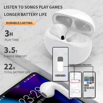 Air Pro 6 TWS Bluetooth Слушалки с Микрофон Слушалки с Шумопотискане Детска Музикална Слушалки Безжични слушалки За всички смартфони