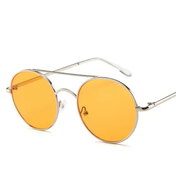 AKAgafas Слънчеви очила в кръгла рамка Женски 2021 Тенденция Слънчеви очила с двойна греда Реколта Луксозни дамски слънчеви очила Oculos De Sol Feminino