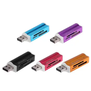 ALLOYSEED USB2.0 4 в 1 Устройство за четене на няколко карти с памет, Всички в един Кардридере за карти SD/SDHC/Mini SD/MMC/TF/MS Лектор де тарьетас