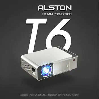 ALSTON T6 full hd led проектор 4k 3500 лумена HDMI-1080p съвместим USB преносим проектор за филми с мистериозен подарък