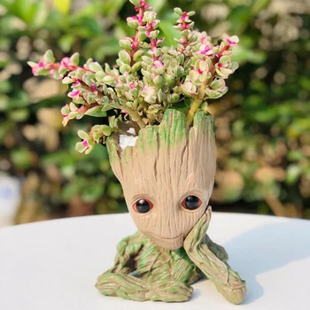 Baby Groot Сладък Саксия Сочни Саксии За Цветя На Едро На Пластмасови Фигурки Играчки, Декорации За Дома, Градински Модни Блогъри Препоръчват