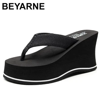 BEYARNE модни джапанки ежедневни дамски чехли нова плажна обувки на платформа за жени летни дамски джапанки buty damskie