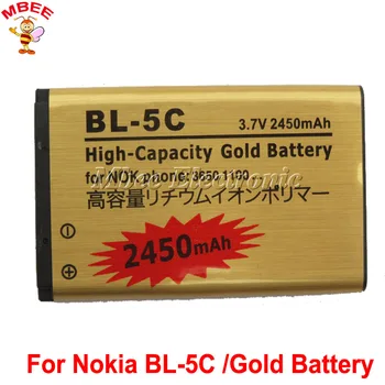 BL-5C Златен Батерия За Nokia 3650 1100 6230 6263 6555 1600 6630 6680 6550 E50 Батерия Bateria 