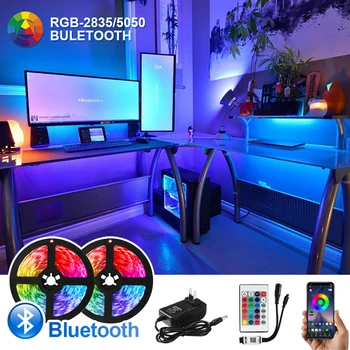 Bluetooth Водоустойчиви led ленти Светлина WiFi Luces Led RGB5050 SMD2835 Гъвкава Лента Диод 5M10M15M DC12V Дистанционно Управление на Осветлението