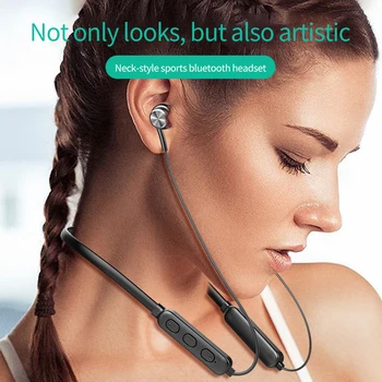Bluetooth-съвместими Слушалки 5.0 Безжични Слушалки стерео слушалки Спортни Магнитни Слушалки За Всички Умни Домашни Универсални Нови