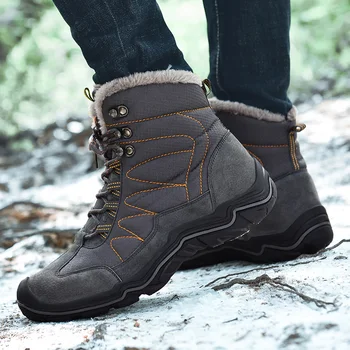 BOANXIL За мъже Нов 2022 Високи маратонки Зимни мини топли мъжки зимни обувки за катерене на открито Треккинговая обувки Тактически обувки