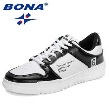 BONA 2021 Нови Дизайнери Ежедневни обувки Луксозна марка За мъже Удобна лека обувки за почивка под формата на плафона Мъжки обувки за ходене Мъжки