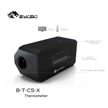 Bykski B-T-CS-X,Цифров Сензор на Термометъра Система за Водно Охлаждане Термометър OLED-Дисплей на Монитора на PC Охладител Черно POM
