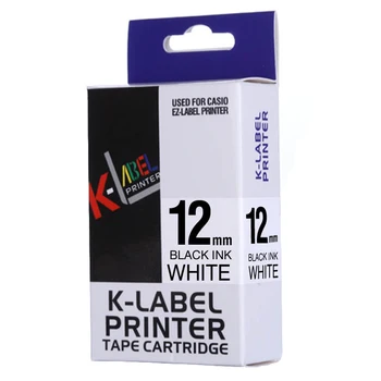 CIDY 3шт XR-12WE XR 12WE XR12WE Casio 12 мм, черен на бял касета залепваща лента за етикети KL-60-KL L-120 KL-100 производител на етикети