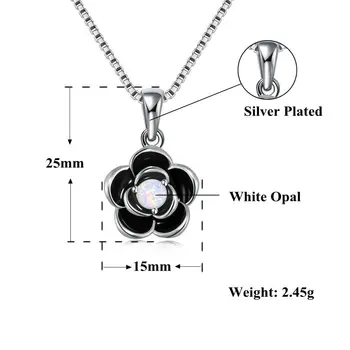 CiNily Черна Роза Форма на Опал Висулка сребърно покритие Мода Бижута Висулка за Жени, Бижута Окачване Модерен Подарък OD7132
