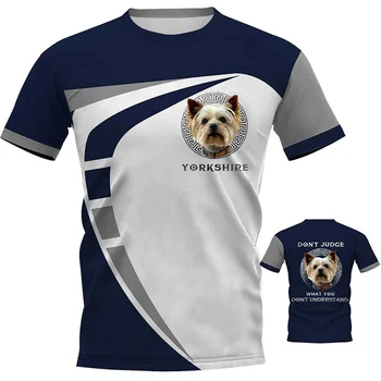 CLOOCL Мъжка тениска Френски Булдог 3D Принт Гърдите Куче на муцуната Логото на Облекло Тениска Унисекс Модни градинска дрехи, Блузи с къс ръкав