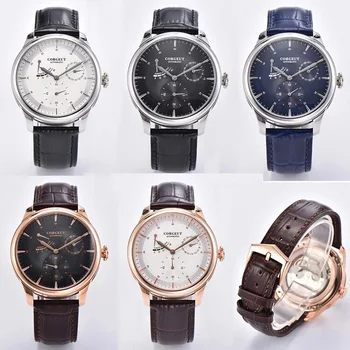 CORGEUT Мъжки часовници Най-добрата марка на Луксозни От черна кожа Водоустойчив Спортни Механични Военни часовници Мъжки часовници Orologio da uomo zegarek