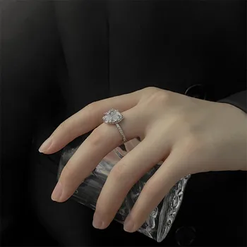 Cosysail Неправилен Сърдечен пръстен за момичета Романтично Отворено Регулируема Халка на Пръста си Подарък за рождения Ден на Вечерни бижута Подарък