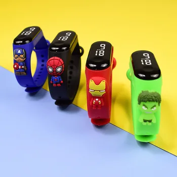 Disney Marvel Отмъстителите Iron Man, spider-Man Електронни часовници Аниме LED Цифрови Играчки за момчета и момичета, Детски Кукли подарък часовник