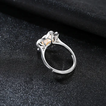 DOTEFFIL 925 Сребърен пръстен с Цирконий Изменяемого размер 7,5 мм Естествени Сладководни Перли Пръстен Диск Бижута За жени Сватба/Парти/на Коледен подарък