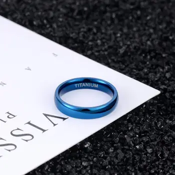Eamti 2/4 мм Титановое пръстен от Полиран Синьо за мъжете и жените Стръмни пръстени за парти Унисекс Годежен пръстен на Пара Бижута Подарък от любов