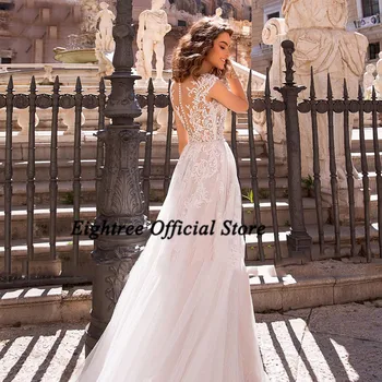 Eightree Vestido de Renda Casamento Винтажное сватбена рокля 2021 с дълъг ръкав На поръчка Шаферски Рокли, Рокли Църковни копчета