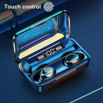 F9-5C TWS Bluetooth 5.0 Слушалки Акумулаторни Безжични Слушалки Smart Touch Безжични Слушалки с Микрофон