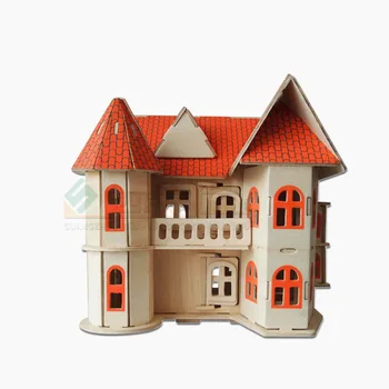 FEOOE Творчески DIY Wooden Моделиране на Триизмерен Пъзел Детски Пъзел Възрастен Играчка Модел на Сграда в СВЕТА