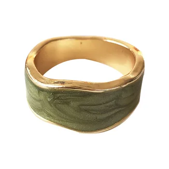 FLSCDYED на Едро бижута Ново цветен пръстен за жени, Капающее масло с неправилна кръгла форма, Мъжки пръстен, Модни аксесоари за двойки
