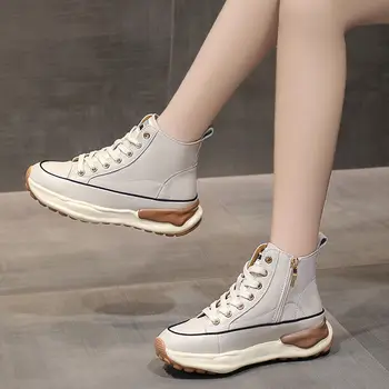 Fujin 2021 INS Za Обувки на платформа с цип, масивна маратонки с дебела подметка, високи ботуши, Botas De Mujer, Ежедневни ботильоны, дамски обувки