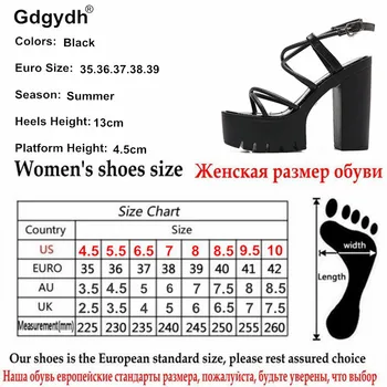 Gdgydh Модни Летни дамски обувки на токчета 2021 Нови предмети с отворени пръсти на дебелите Черни токчета и Сандали на платформа в Римски стил Дамски едро