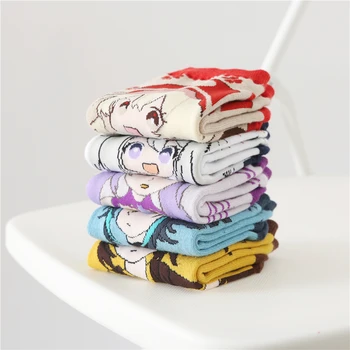 Genshin Impact Cosplay Чорап За възрастни Унисекс Облекло Карикатура Памучни Чорапи Подпори Коледни Подаръци