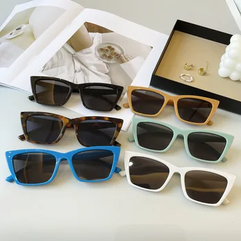 HBK Нови модерни слънчеви очила, Дамски, Мъжки Малки квадратни женски Vintage Слънчеви очила луксозна марка Дамски пътни очила за шофиране Нюанси на черно