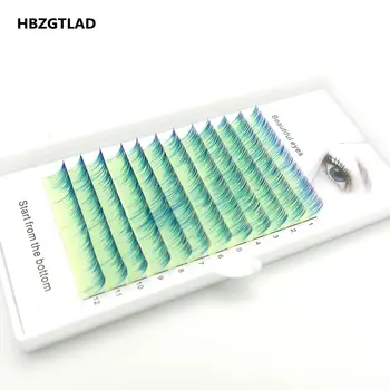 HBZGTLAD Изцяло нов C/D къдря 0,07/0,1 мм 8-14 мм фалшиви мигли жълто+синьо мигли индивидуални цветни Изкуствени мигли удължаване на миглите