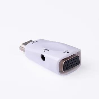 HDMI-съвместим адаптер за мъже и Жени VGA HD 1080P Аудио Кабел Конвертор С Жак 3,5 За КОМПЮТЪР HDTV преносим компютър Таблет