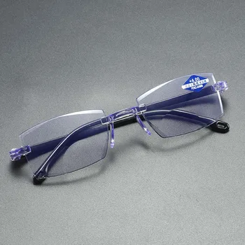 HERVI 2021 на Мъже, Жени Очила За Четене Без Рамки Анти-Синя Светлина Увеличение Двойна светлина Точки Дальнозоркие Очила +150 +200 +300
