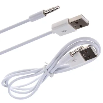 Hot！De datos USB de 1m/Adaptador de carga de Кабел de Audio de 3,5 mm AUX macho Jack a USB 2.0 Кабел para cargar Кабел adaptador