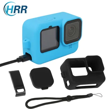 HRR GoPro Hero 10 9 Странично Дупка Силиконова Защитно покритие Go Pro Hero10 9 Задния капак на Отделението за батерията За зареждане на Страничната Калъф набор от аксесоари