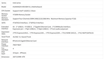 HUANANZHI X99 BD4 X99 Комбиниран комплект дънната платка Intel XEON E5 2666 V3 с памет 2 * 16G DDR4 RECC M. 2 NVME NGFF USB3.0