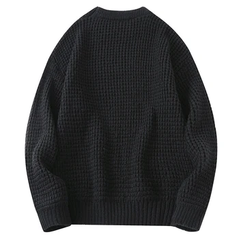 Huncher Мъжки вязаный Ретро пуловер Мъжете 2021 Зимни Всекидневни Големи жилетка Мъжки Корейски Модерен пуловер с висока воротом За мъже
