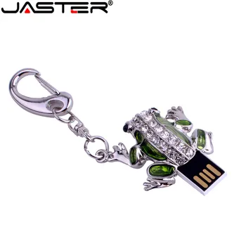 JASTER метална жаба кристал USB флаш стик 4 GB 8 GB 16 GB 32 GB 64 GB карта памет U диск, USB 2.0 Безплатна доставка
