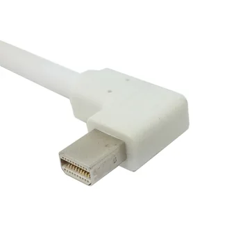 Jimier CY Правоъгълен 90 градуса DP Mini DisplayPort Съединител за VGA монитор RGB Кабел-адаптер за проектор Бял цвят