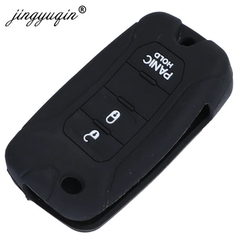 Jingyuqin 30 бр./лот 3 Бутона Силиконов Калъф за ключове от колата, за Jeep Renegade Сгъваем Калъф за дистанционно на Ключа на Автомобила на Защитно покритие на Притежателя