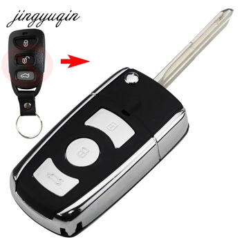 Jinyuqin 3+1 Бутон Модифицирана Флип-Обвивка Дистанционно Ключ за Kia на Hyundai Elantra Sonata Genesis Santa Fe Accent Капачка на ключа на автомобила